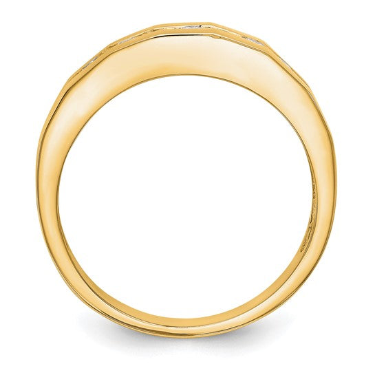 14k Gold and Diamond Channel Wedding Band