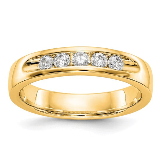 5-Stone Diamond Channel Wedding Band