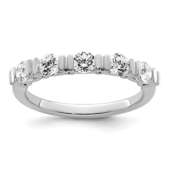 5 Stone White Gold Diamond Tension Wedding Band