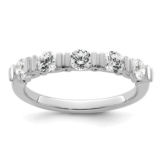 5 Stone White Gold Diamond Tension Wedding Band