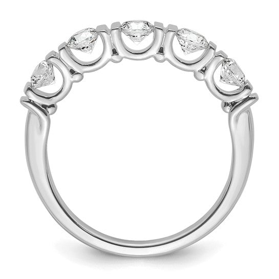 5 Stone White Gold Diamond Tension Wedding Band