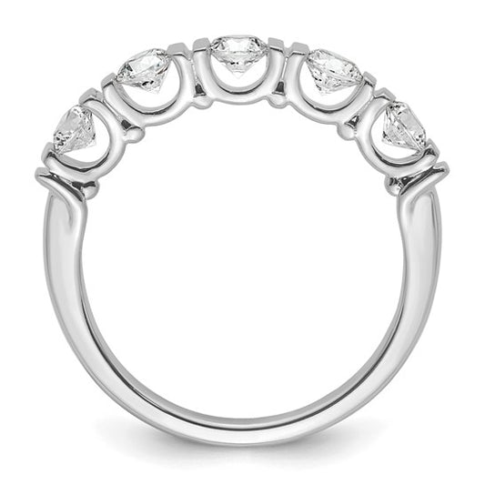5 Stone White Gold Diamond Tension Wedding Band