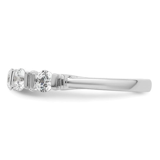 5 Stone White Gold Diamond Tension Wedding Band