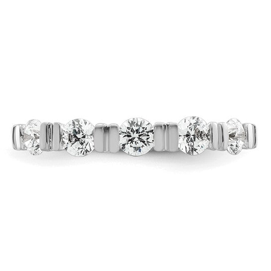 5 Stone White Gold Diamond Tension Wedding Band
