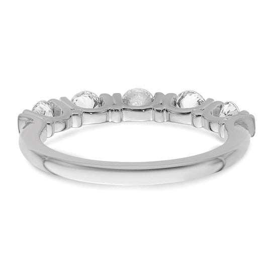 5 Stone White Gold Diamond Tension Wedding Band