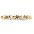 Load image into Gallery viewer, 5 Stone Yellow Gold Diamond Tension Wedding Band
