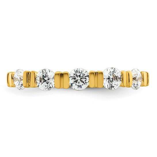 5 Stone Yellow Gold Diamond Tension Wedding Band