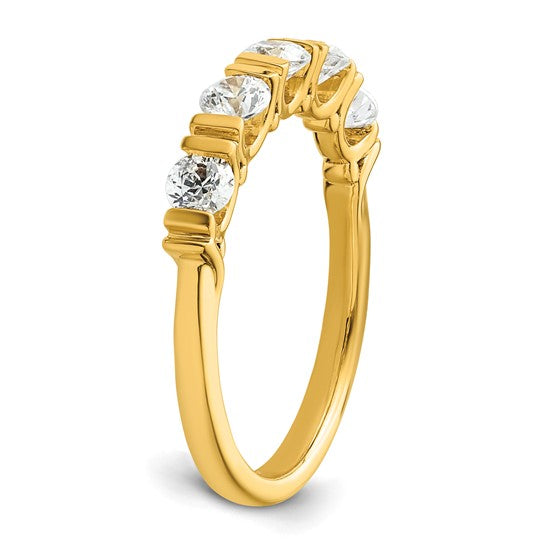 5 Stone Yellow Gold Diamond Tension Wedding Band