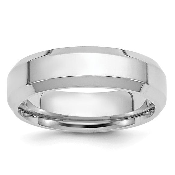 5mm Platinum Polished Beveled Edge Wedding Band