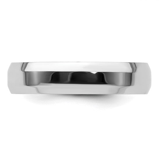 5mm Platinum Polished Beveled Edge Wedding Band