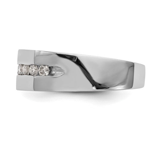 14k Gold and Diamond Channel Wedding Band