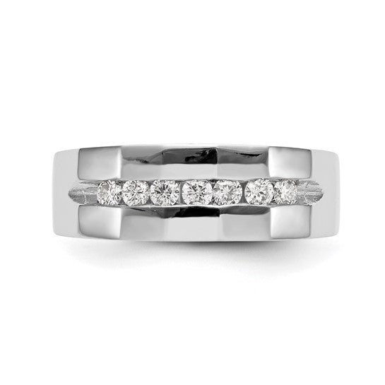 14k Gold and Diamond Channel Wedding Band
